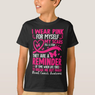 Ik Draag roze voor mezelf. Mijn littekens vertelle T-shirt