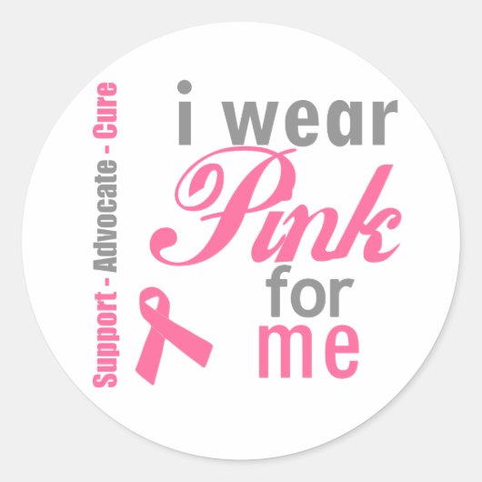 Ik Draag roze voor mij Ronde Sticker (Voorkant)