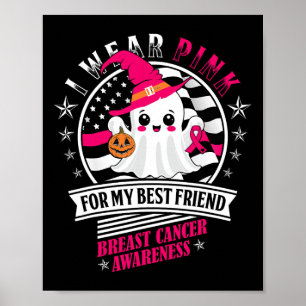 Ik Draag roze voor mijn beste vriend Ghost Pumpkin Poster