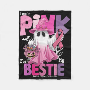 Ik Draag roze voor mijn Bestie Ghost Breast Cancer Fleece Deken