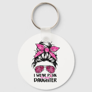 Ik Draag roze voor mijn boodschapper Bun Breast Ca Sleutelhanger