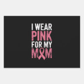 Ik Draag roze voor mijn borstkanker Inpakpapier Vel (Voorkant)