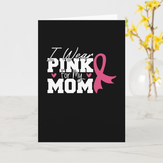 Ik Draag roze voor mijn borstkanker Kaart (Gele Bloem)