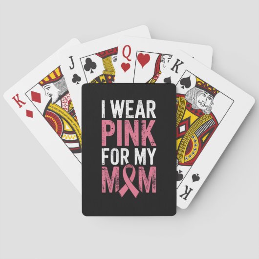 Ik Draag roze voor mijn borstkanker Pokerkaarten (Achterkant)