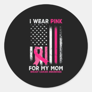 Ik Draag roze voor mijn borstkanker Ronde Sticker