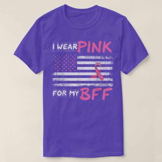 Ik draag Roze voor mijn borstkanker Roze lint T-shirt (Design voorkant)