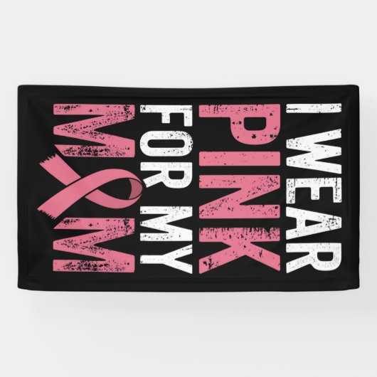 Ik Draag roze voor mijn borstkanker Spandoek (Horizontaal)