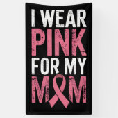 Ik Draag roze voor mijn borstkanker Spandoek (Verticaal)