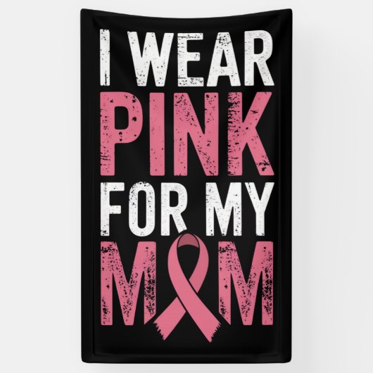 Ik Draag roze voor mijn borstkanker Spandoek (Verticaal)