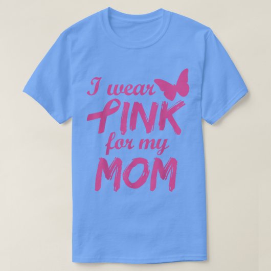 Ik Draag roze voor mijn borstkanker T-shirt (Design voorkant)