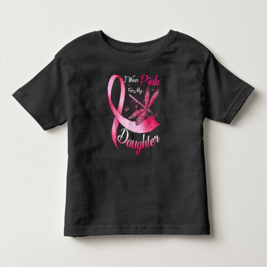 Ik Draag roze voor mijn dochter Dragonfly Breast C Kinder Shirts (Voorkant)