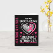 Ik Draag roze voor mijn dochter in de wet borstkan Kaart (Gele Bloem)