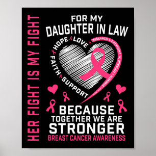 Ik Draag roze voor mijn dochter in de wet borstkan Poster