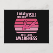 Ik Draag roze voor mijn eigen borstkankerbewustzij Briefkaart (Voorkant)