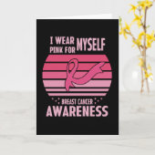 Ik Draag roze voor mijn eigen borstkankerbewustzij Kaart (Gele Bloem)