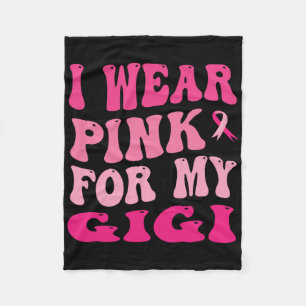 Ik Draag roze voor mijn Gigi Breast Cancer Bewusth Fleece Deken