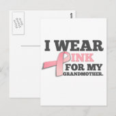 Ik DRAAG ROZE VOOR MIJN GROOTMOEDER borstkanker Briefkaart (Voorkant / Achterkant)