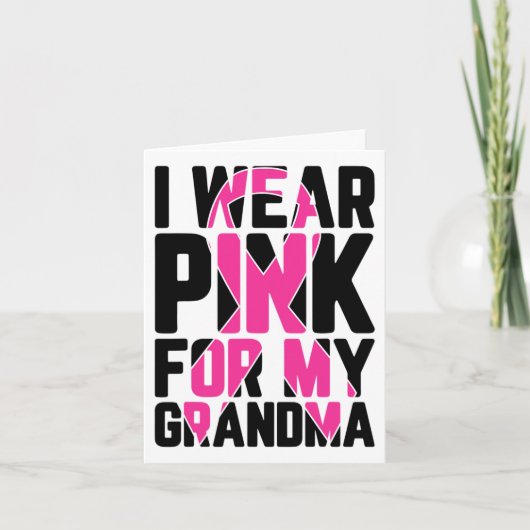 Ik Draag roze voor mijn grootmoeder borstkanker Kaart (Voorkant)