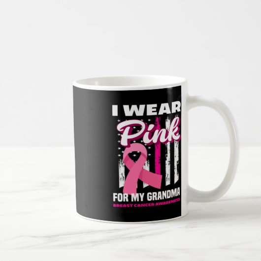 Ik Draag roze voor mijn grootmoeder borstkanker Koffiemok (Rechts)