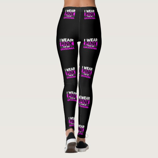 Ik Draag roze voor mijn grootmoeder borstkanker Leggings (Achterkant)