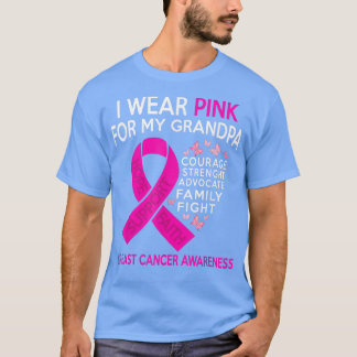 Ik Draag roze voor mijn grootvader borstkanker T-shirt