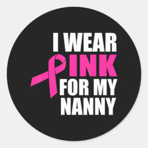 Ik Draag roze voor mijn jonge borstkanker Ronde Sticker