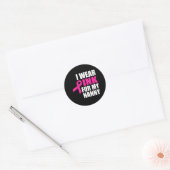 Ik Draag roze voor mijn jonge borstkanker Ronde Sticker (Envelop)