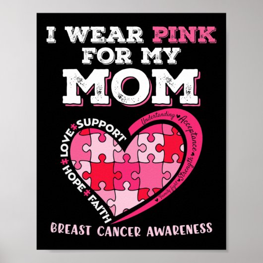 Ik Draag roze voor mijn Kind over borstkanker Poster (Voorkant)