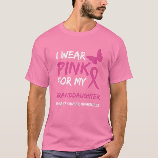 Ik Draag roze voor mijn kleindochter Borstkanker A T-shirt (Voorkant)