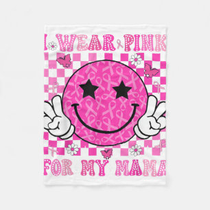 Ik Draag roze voor mijn mama Groovy borstkanker vr Fleece Deken