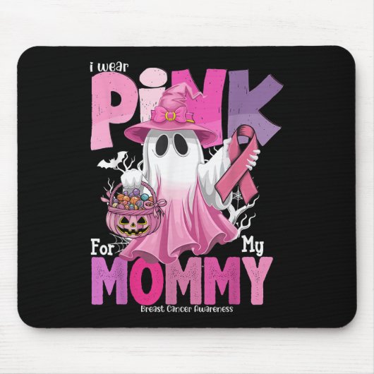 Ik Draag roze voor mijn mama spook borstkanker bew Muismat (Voorkant)