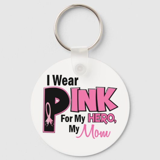 Ik Draag roze voor mijn moeder 19 BORSTKANKER Sleutelhanger (Voorkant)