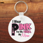 Ik Draag roze voor mijn moeder 19 BORSTKANKER Sleutelhanger (Voorkant)
