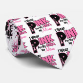 Ik Draag roze voor mijn moeder 19 BORSTKANKER Stropdas (Opgerold)