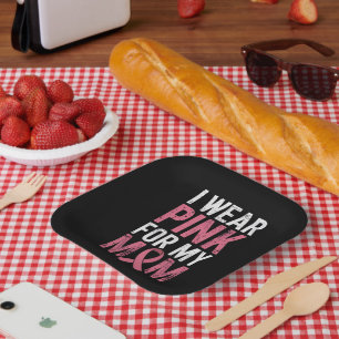 Ik draag roze voor mijn moeder Borstkanker bewustz Papieren Bordje