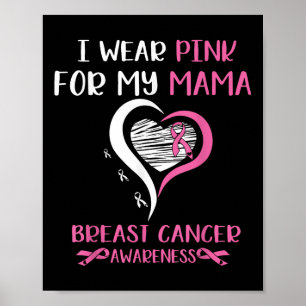 Ik Draag roze voor mijn moeder borstkanker bewustz Poster