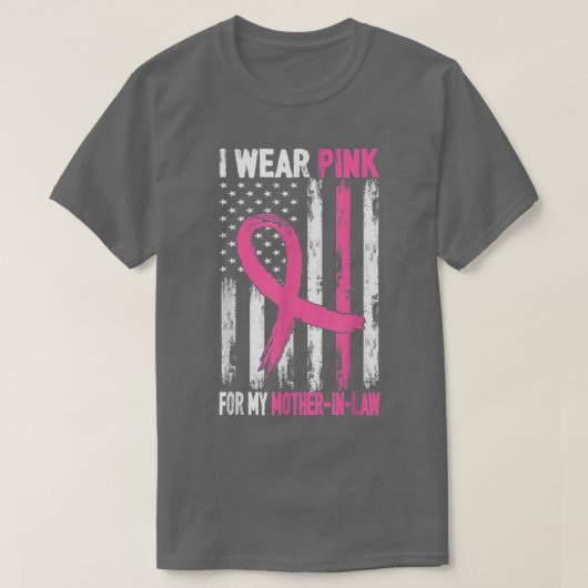 Ik Draag roze voor mijn moeder in de wet borstkank T-shirt (Design voorkant)
