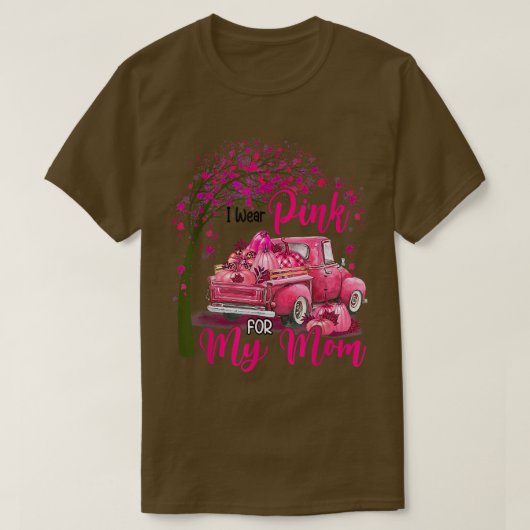 Ik draag roze voor mijn moeder lint vrachtwagen bo t-shirt (Design voorkant)