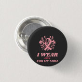 Ik Draag roze voor mijn moeder Ronde Button 3,2 Cm (Voorkant /achterkant)