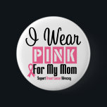 Ik Draag roze voor mijn moeder Ronde Button 5,7 Cm<br><div class="desc">Ik Draag roze lint voor mijn mama shirten, t - shirts, kleding, kleding en geschenken om het bewustzijn voor borstkanker te bevorderen en te vergroten in een retro-scripted mode met roze roze lintje dat je wordt gebracht door Winkelen voor bewustzijn bij Zazzle. Onze lijn is perfect om te draag voor...</div>