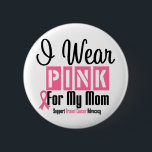 Ik Draag roze voor mijn moeder Ronde Button 5,7 Cm<br><div class="desc">Ik Draag roze lint voor mijn mama shirten, t - shirts, kleding, kleding en geschenken om het bewustzijn voor borstkanker te bevorderen en te vergroten in een retro-scripted mode met roze roze lintje dat je wordt gebracht door Winkelen voor bewustzijn bij Zazzle. Onze lijn is perfect om te draag voor...</div>