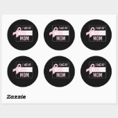ik draag roze voor mijn moeder ronde sticker (Vel)