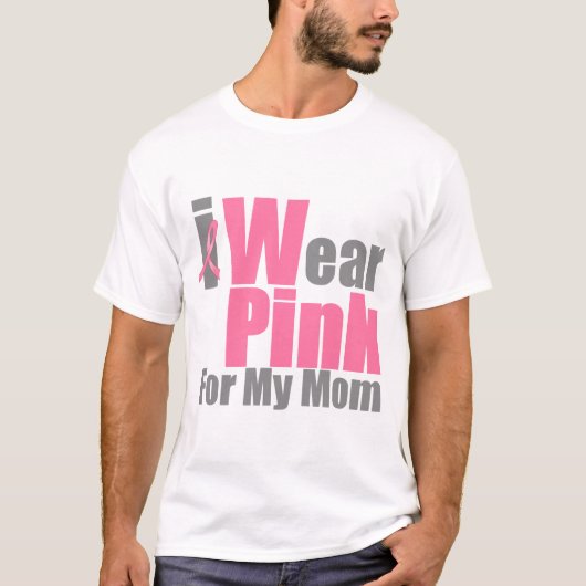 Ik Draag roze voor mijn moeder T-shirt (Voorkant)