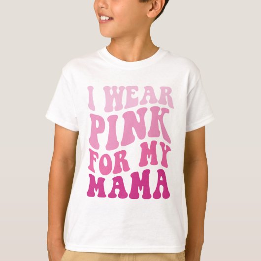 Ik Draag Roze voor mijn moeders Groovy Breast Canc T-shirt (Voorkant)