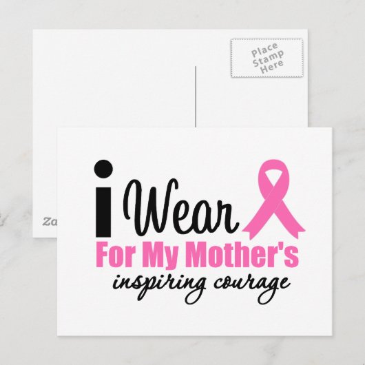 Ik Draag roze voor mijn moeders inspirerende moed Briefkaart (Voorkant / Achterkant)