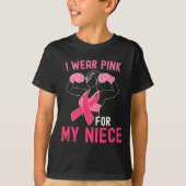 Ik Draag roze voor mijn nicht - steun borstkanker  T-shirt (Voorkant)