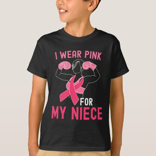 Ik Draag roze voor mijn nicht - steun borstkanker  T-shirt (Voorkant)