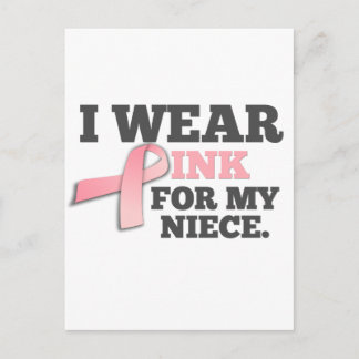 Ik DRAAG ROZE VOOR MIJN NICHTJE Borstkanker Bewust Briefkaart