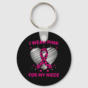 Ik Draag roze voor mijn nichtje borstkanker Cheeta Sleutelhanger