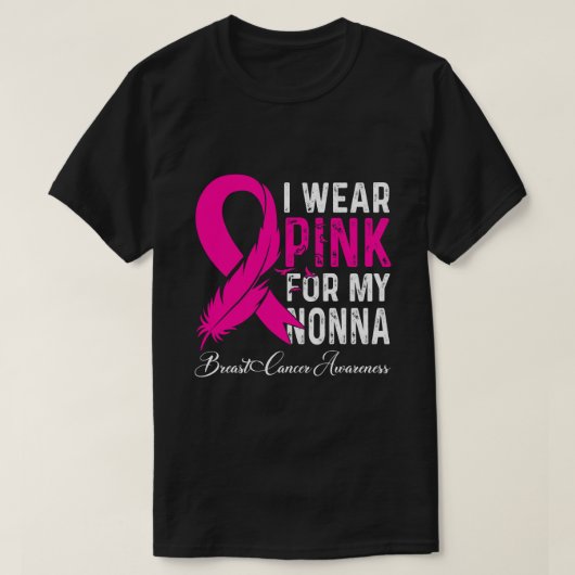 Ik Draag roze voor mijn nonna borstkanker bewustzi T-shirt (Design voorkant)
